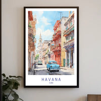 Havana Vintage Car Street Scene Urban or Cityscape Poster PosterGoat