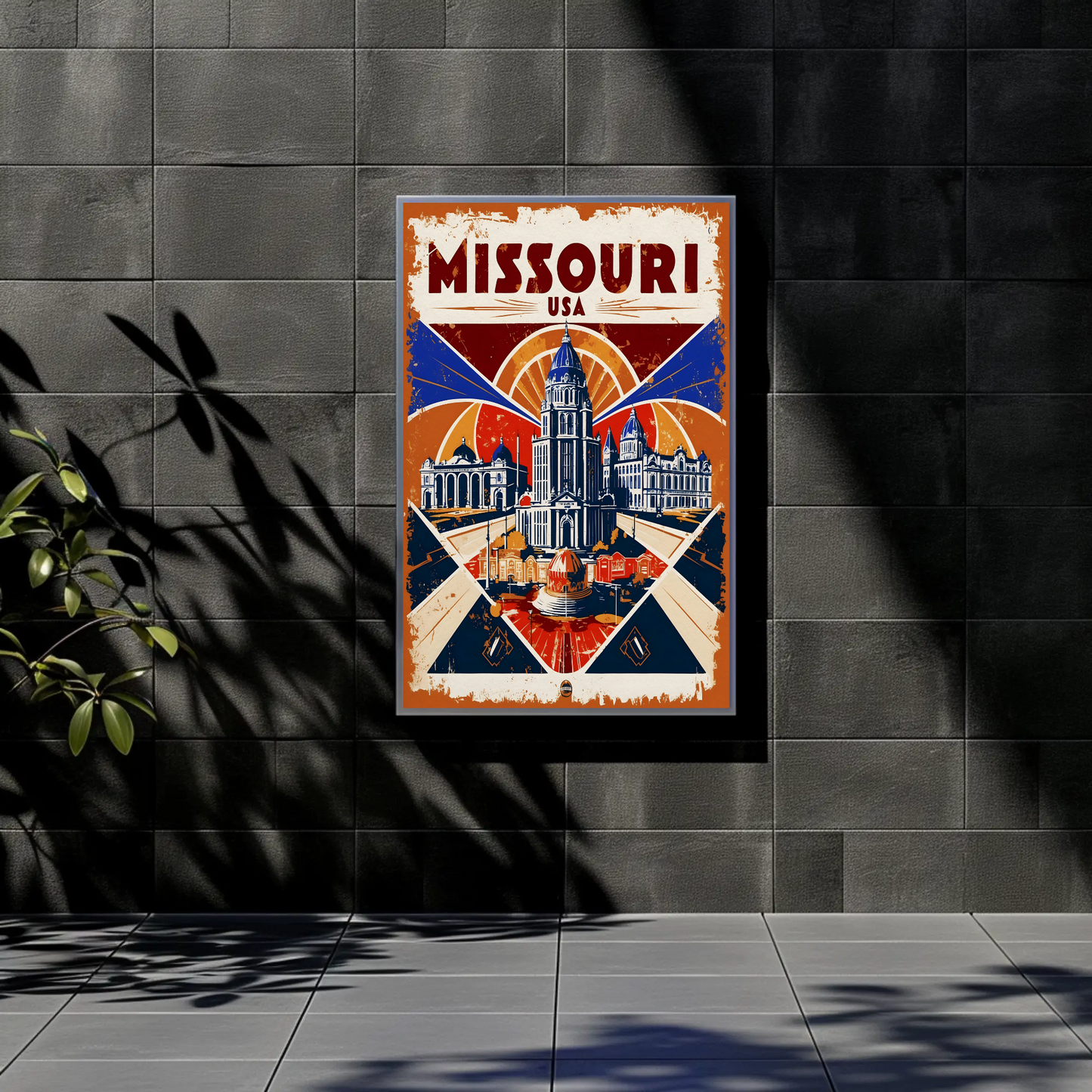 Missouri USA Historic Dome Skyline Vintage Travel Poster