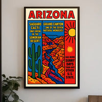 Arizona Saguaro and Grand Canyon Celebration Poster