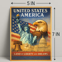 Land of Liberty and Dreams Poster PosterGoat