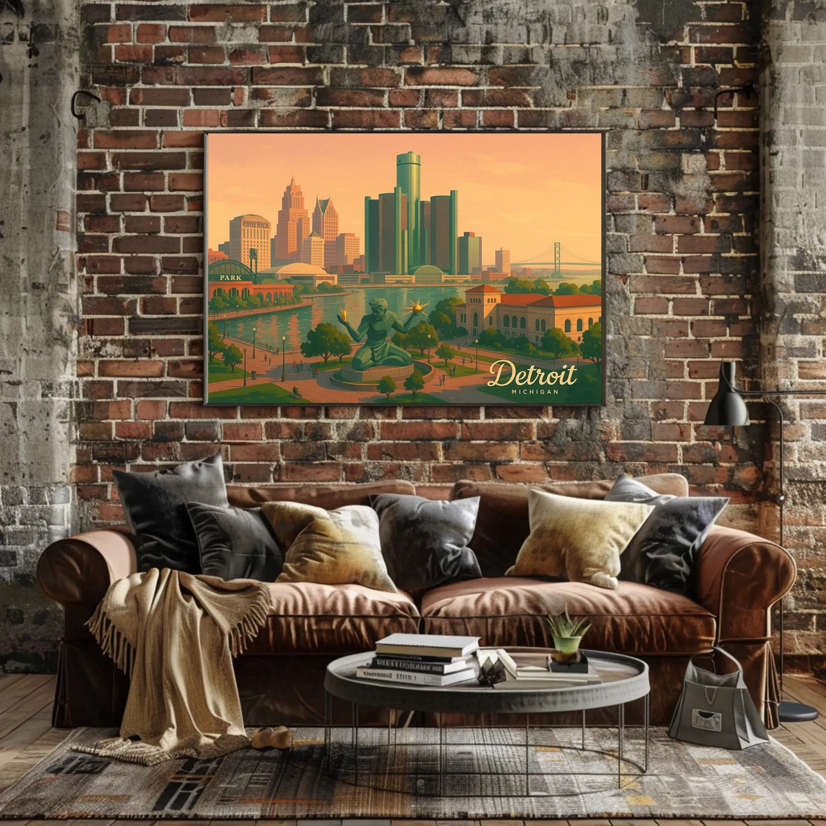 Urban Wanderlust Detroit Skyline Photography Realism Poster