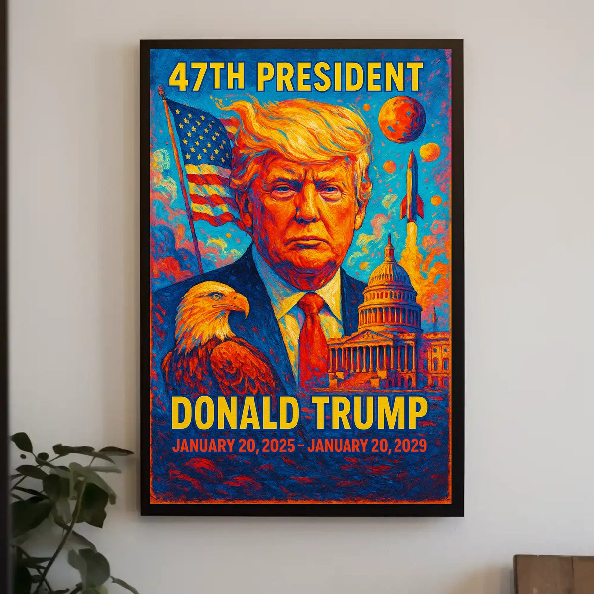 Donald Trump Torchbearer Liberty Patriotic Icon Pop Art Vibrant Leadership Poster