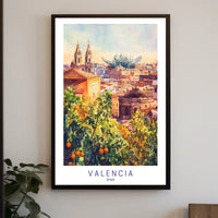 Valencia Skyline Poster PosterGoat