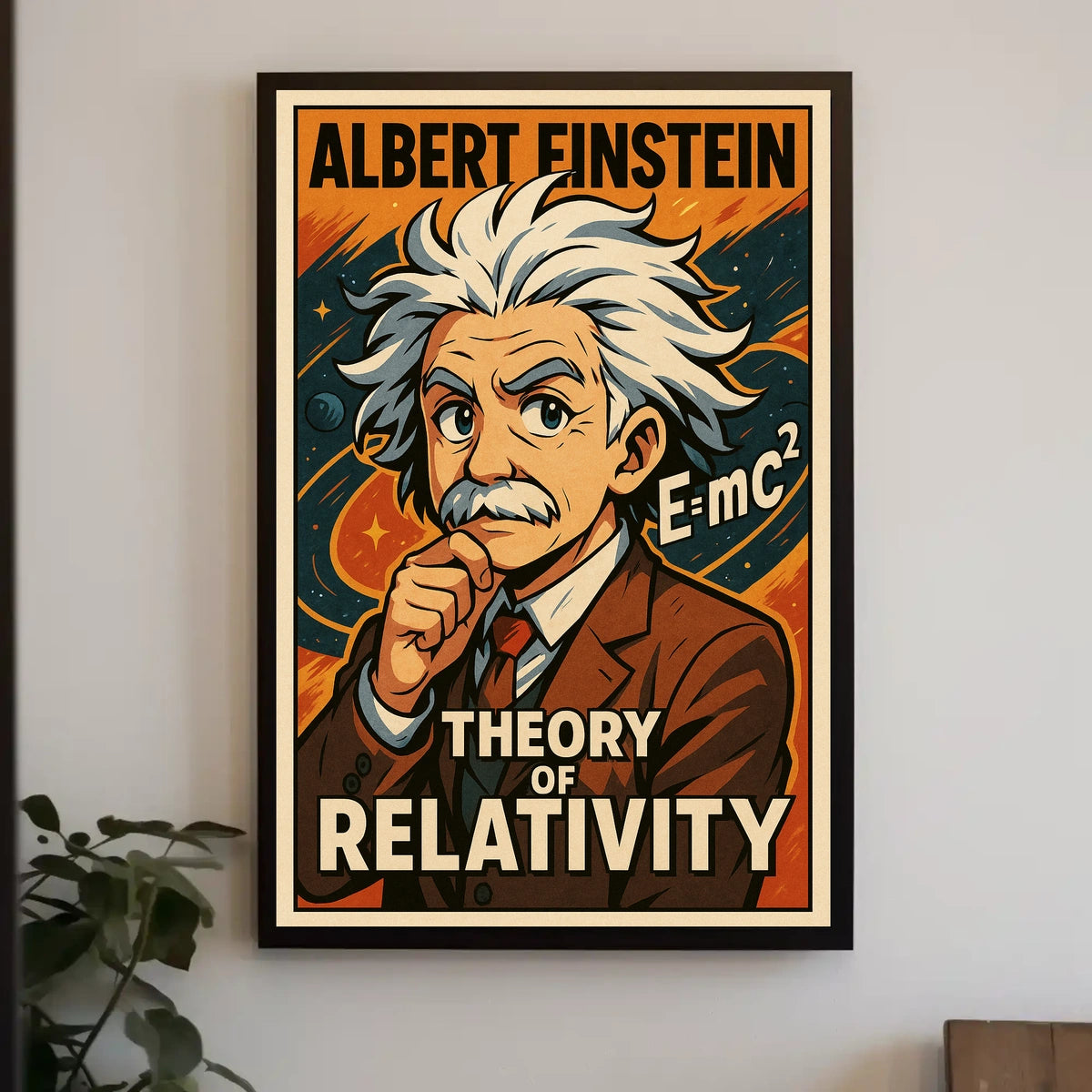 Curious Einstein Relativity Vintage Science Poster