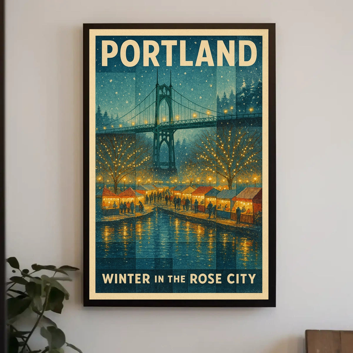 Portland Winter In The Rose City Poster