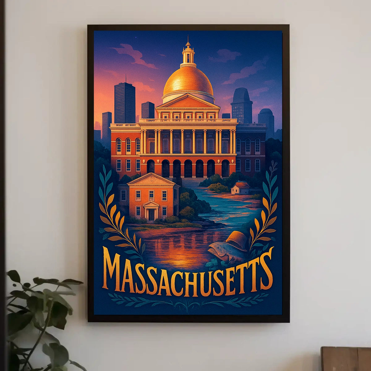 Massachusetts State Capitol Poster