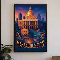 Massachusetts State Capitol Poster