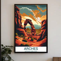 Delicate Arch Vibrant National Park Poster