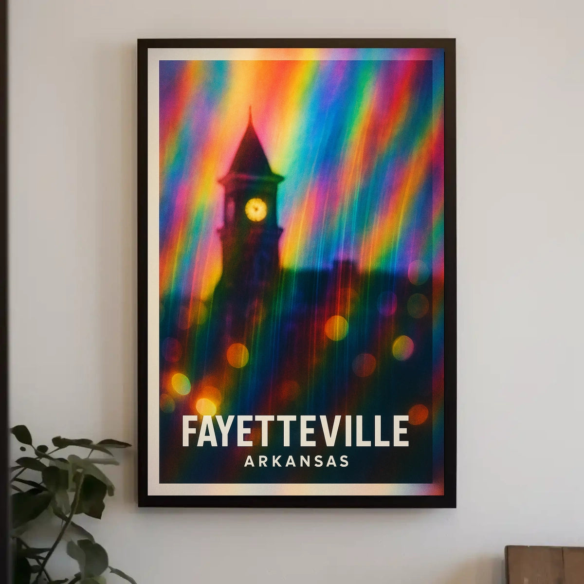 Fayetteville Arkansas Scenic Travel Minimalist Digital Painting Wanderlust Home Decor Poster