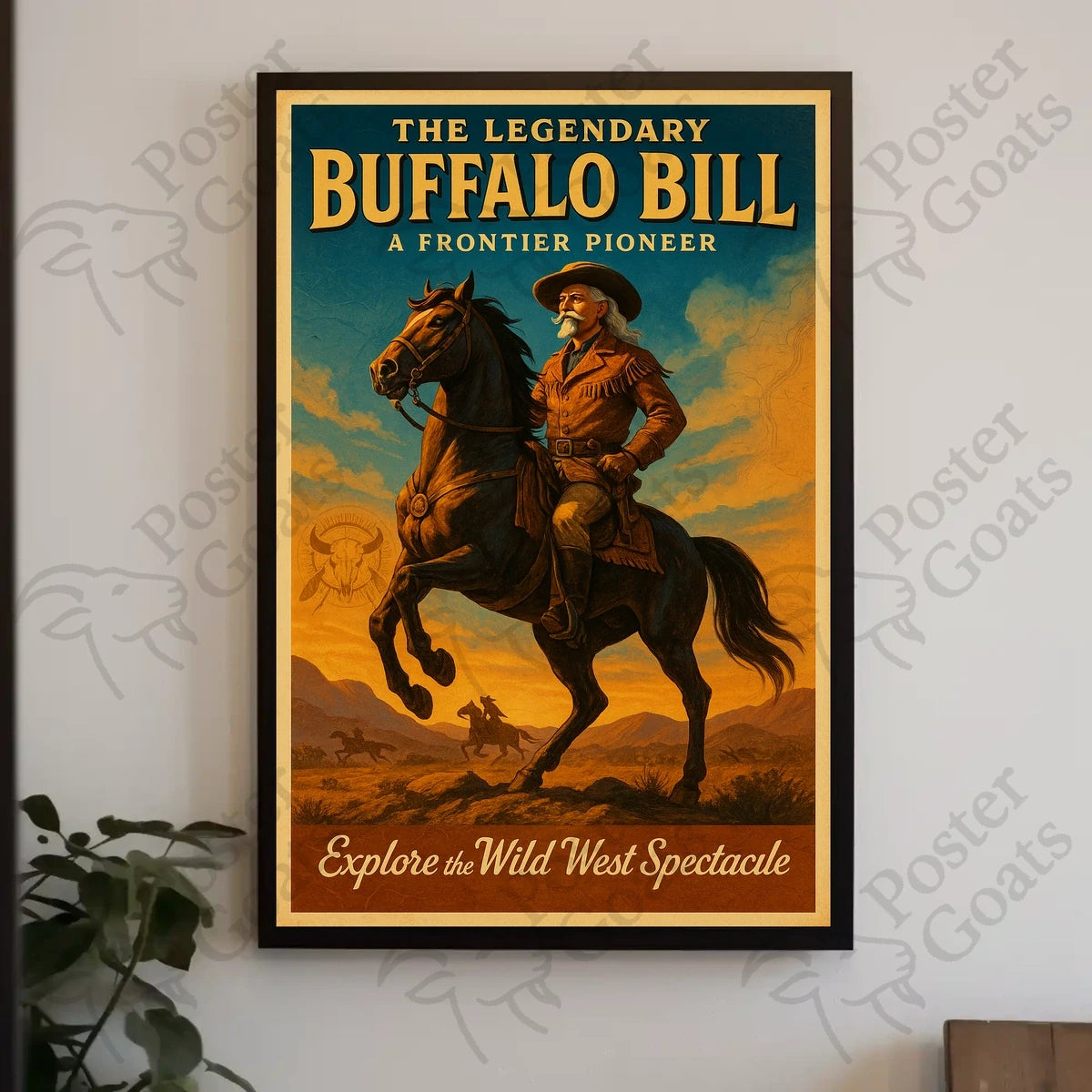 Buffalo Bill Wild West Adventure Poster Vintage Wall Art