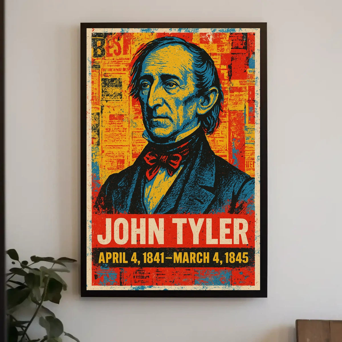 John Tyler 10th President of the United States Street Art Mashup Poster