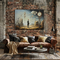 Surreal Dreamscape Timepiece Artistic Poster