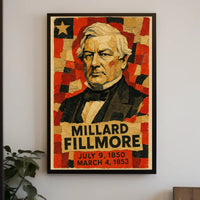Millard Fillmore 13th President of the United States Layered paper Collage Poster