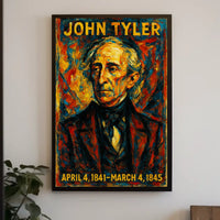 John Tyler 10th President of the United States Glitch Hop Art Poster