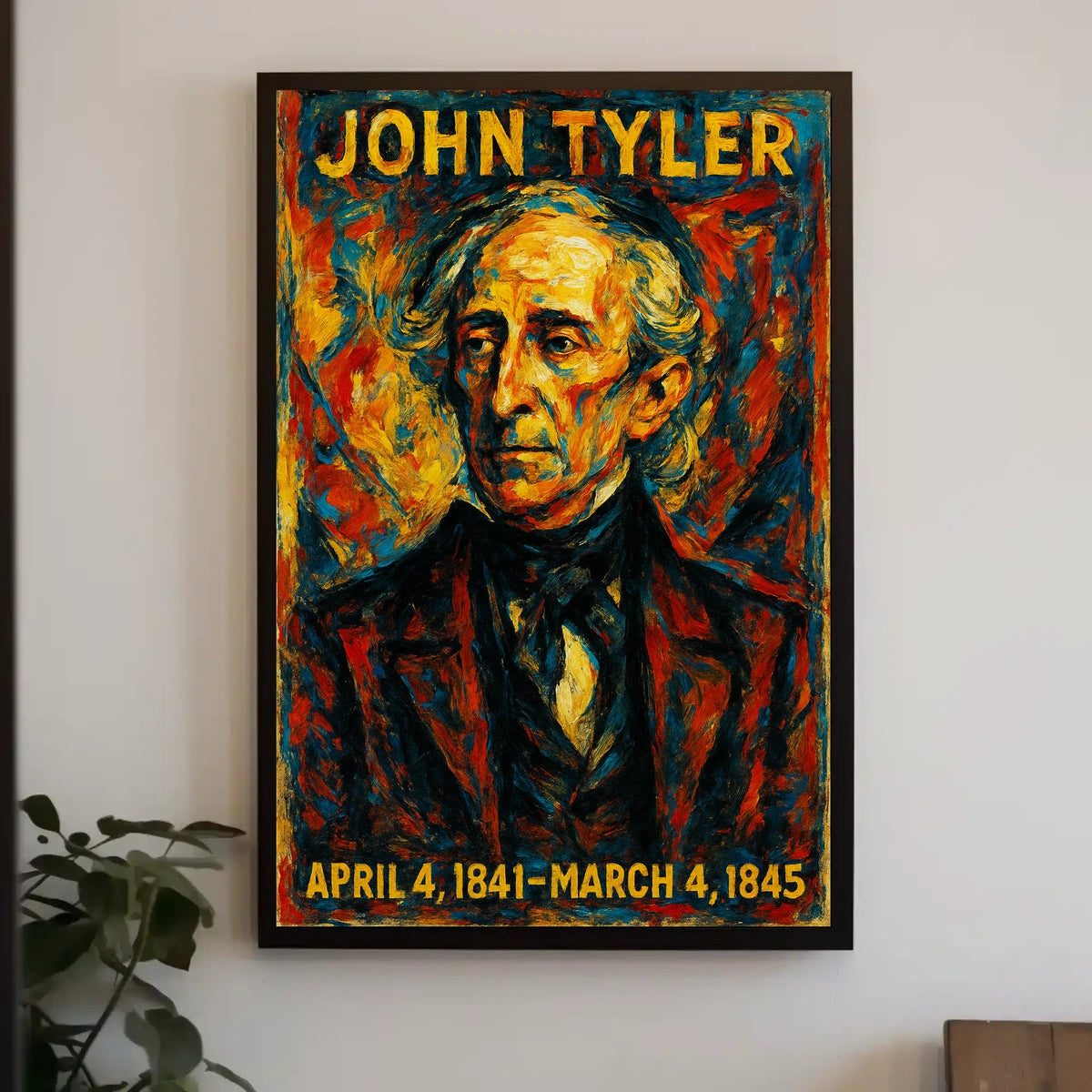 John Tyler 10th President of the United States Glitch Hop Art Poster