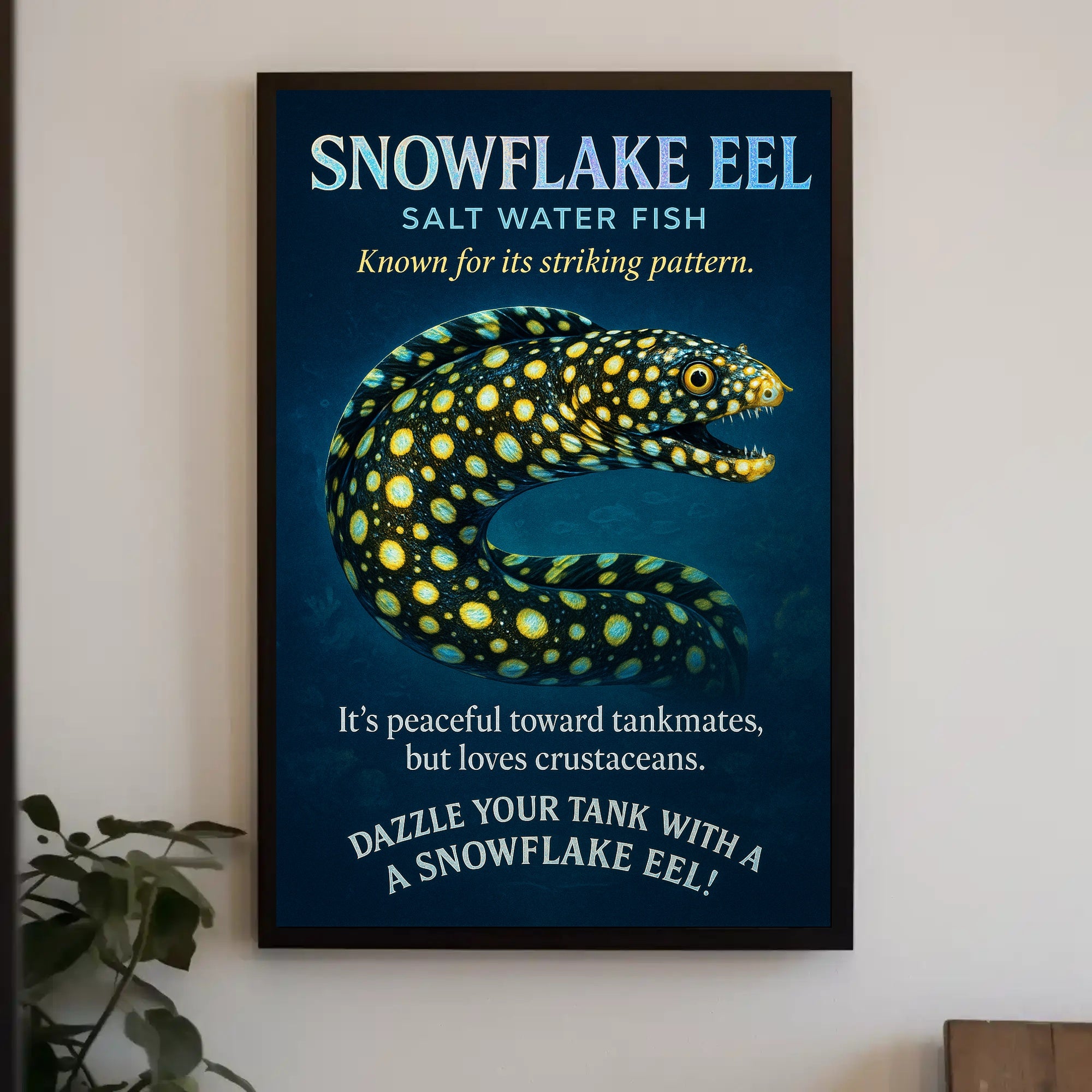 Snowflake Eel Poster Saltwater Fish Striking Marine Art
