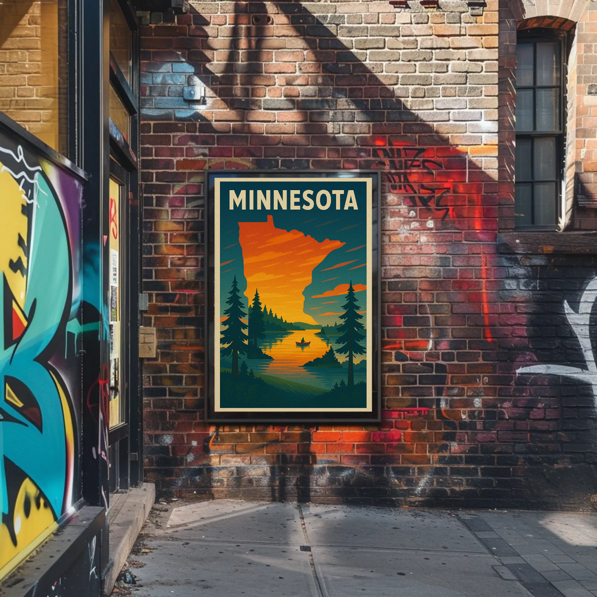 Vintage Minnesota Nature Adventure Travel Poster