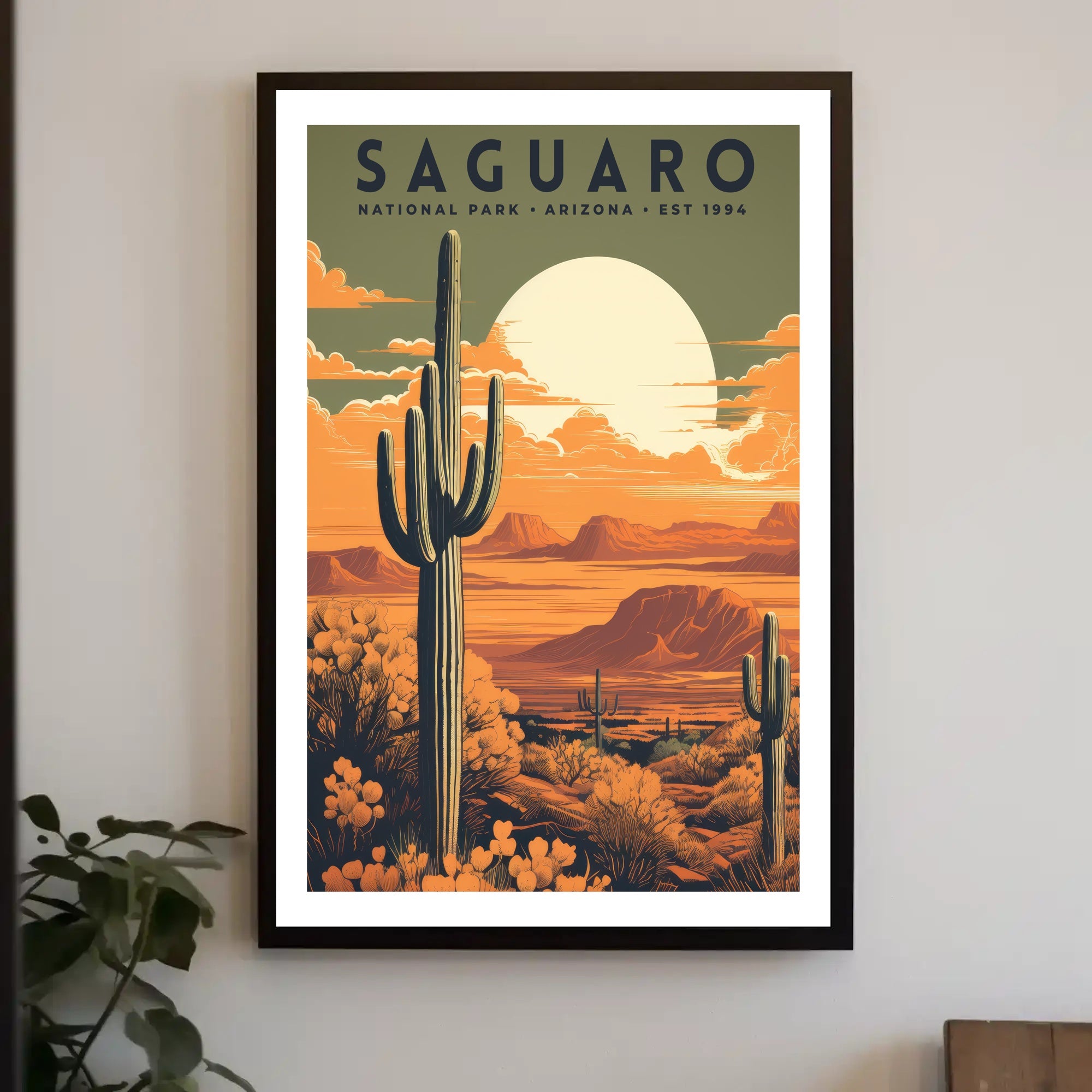 Saguaro National Park Poster Vintage Desert Print
