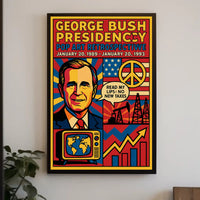 George Bush Presidency Pop Art Retrospective Poster PosterGoat