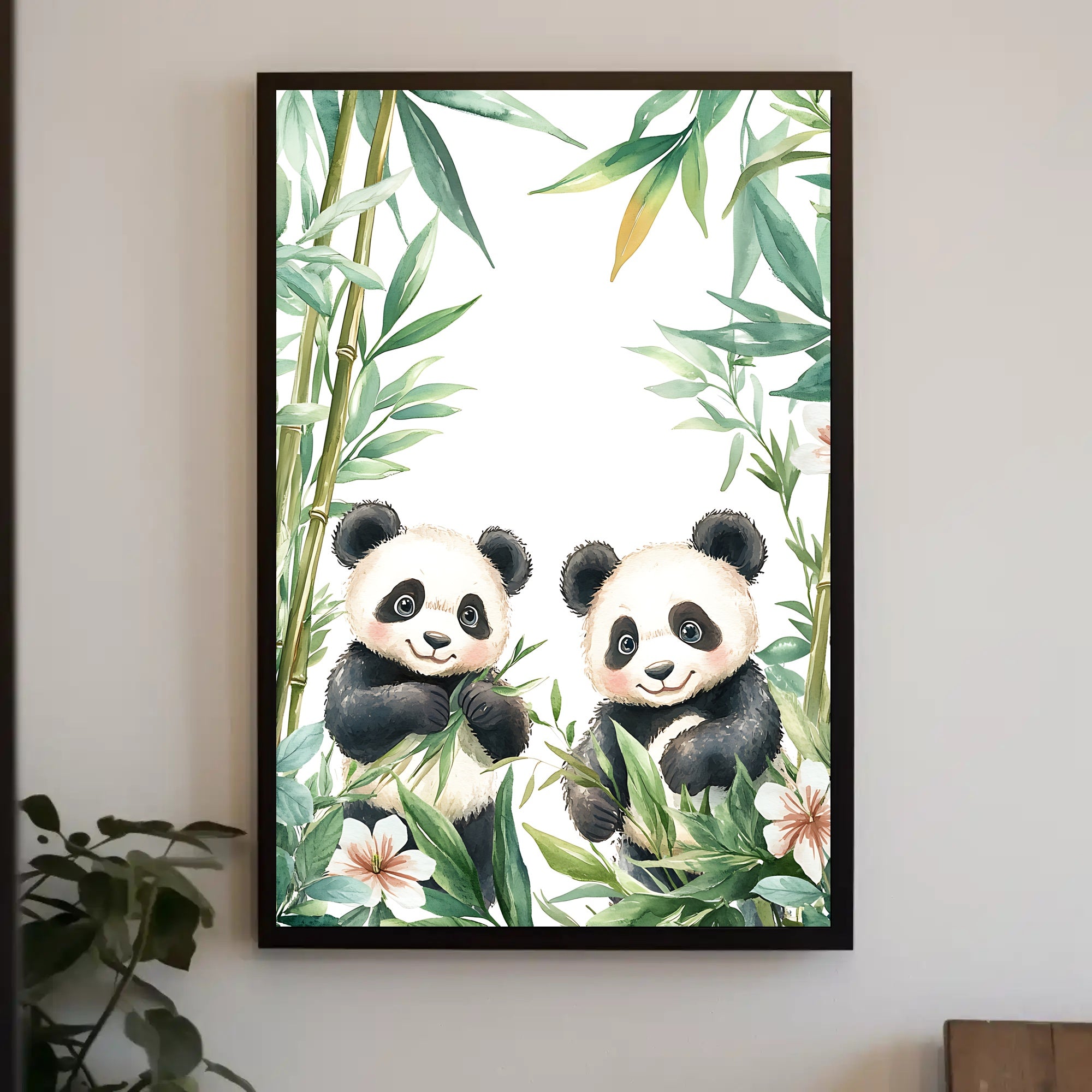 Enchanting Pandas in Bamboo Animal Poster