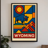 Wyoming A Geometric Tribute Poster