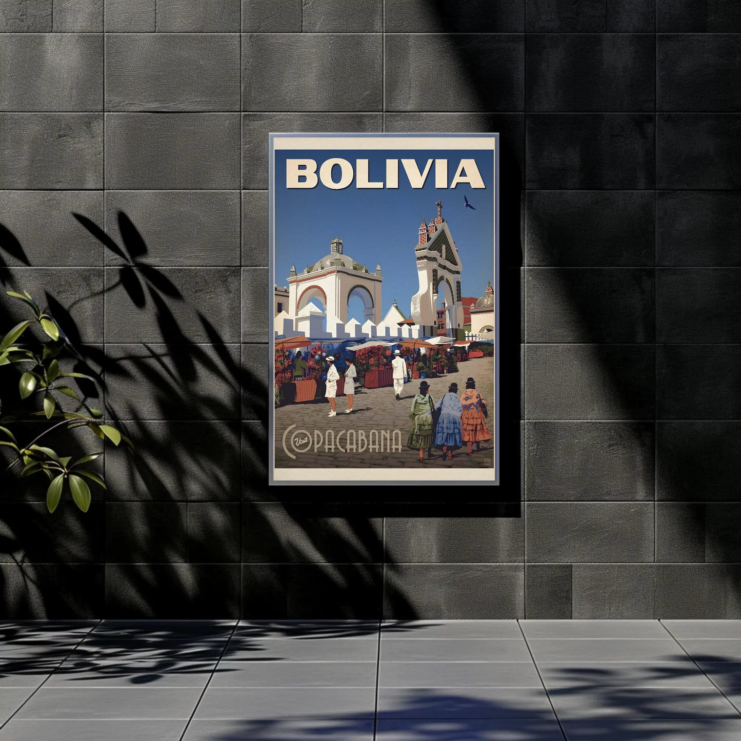 Copacabana Bolivia Vintage Poster