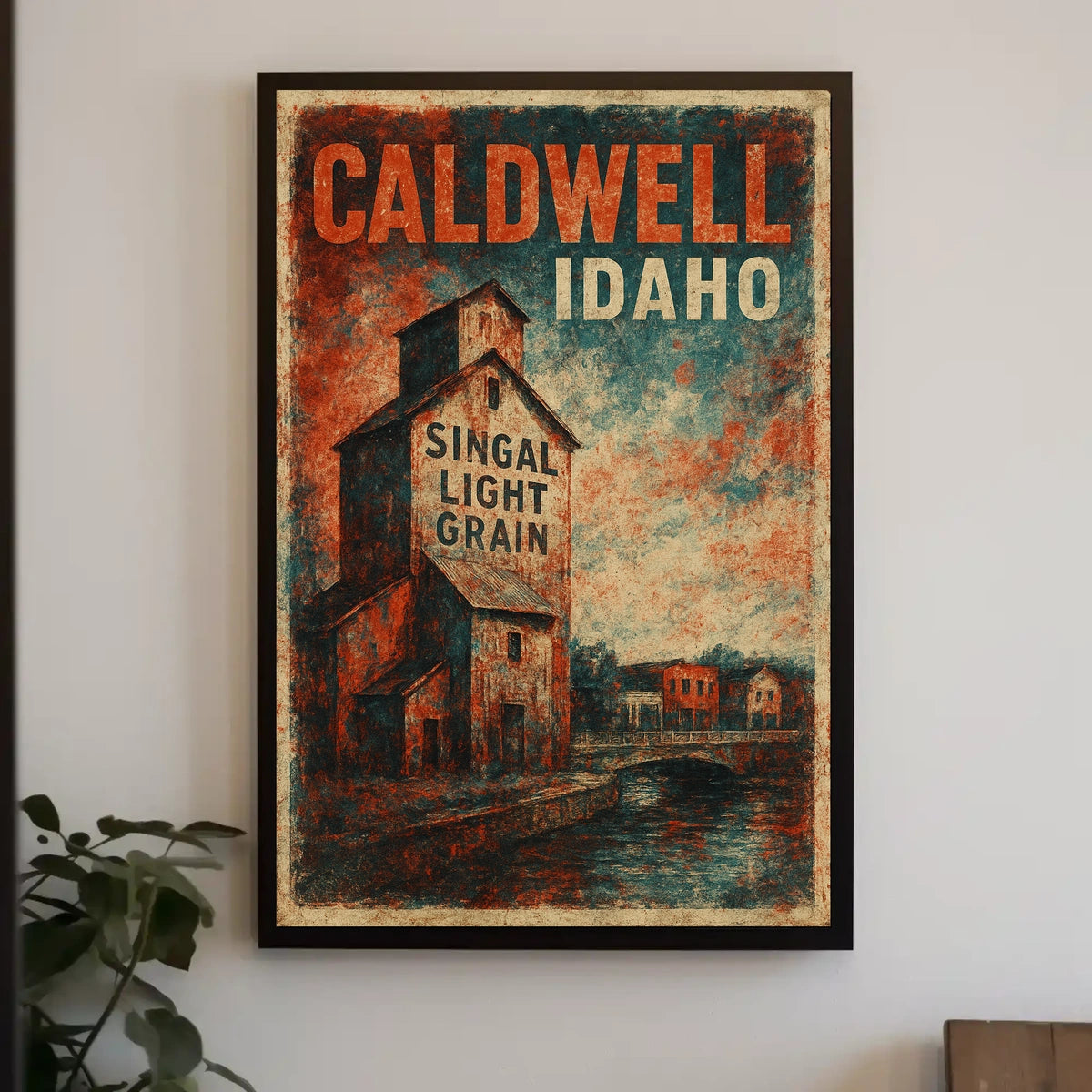Caldwell, Idaho Singal Light Grain Poster