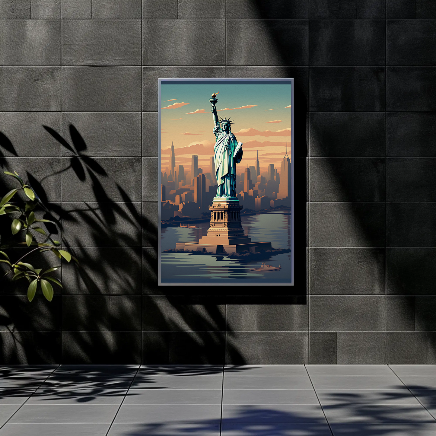 New York Liberty Vintage Travel Poster