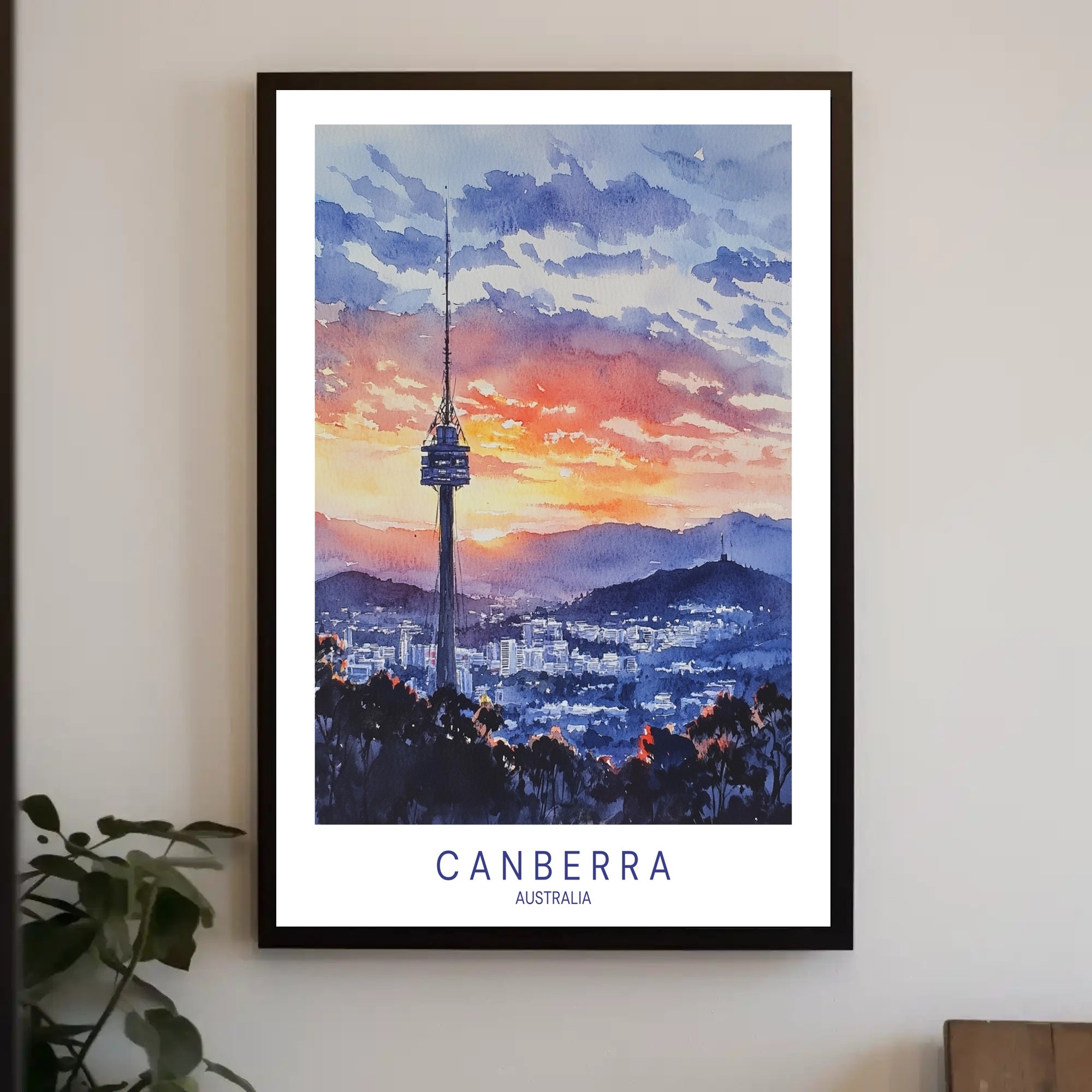 Canberra Sunset Skyline Poster PosterGoat