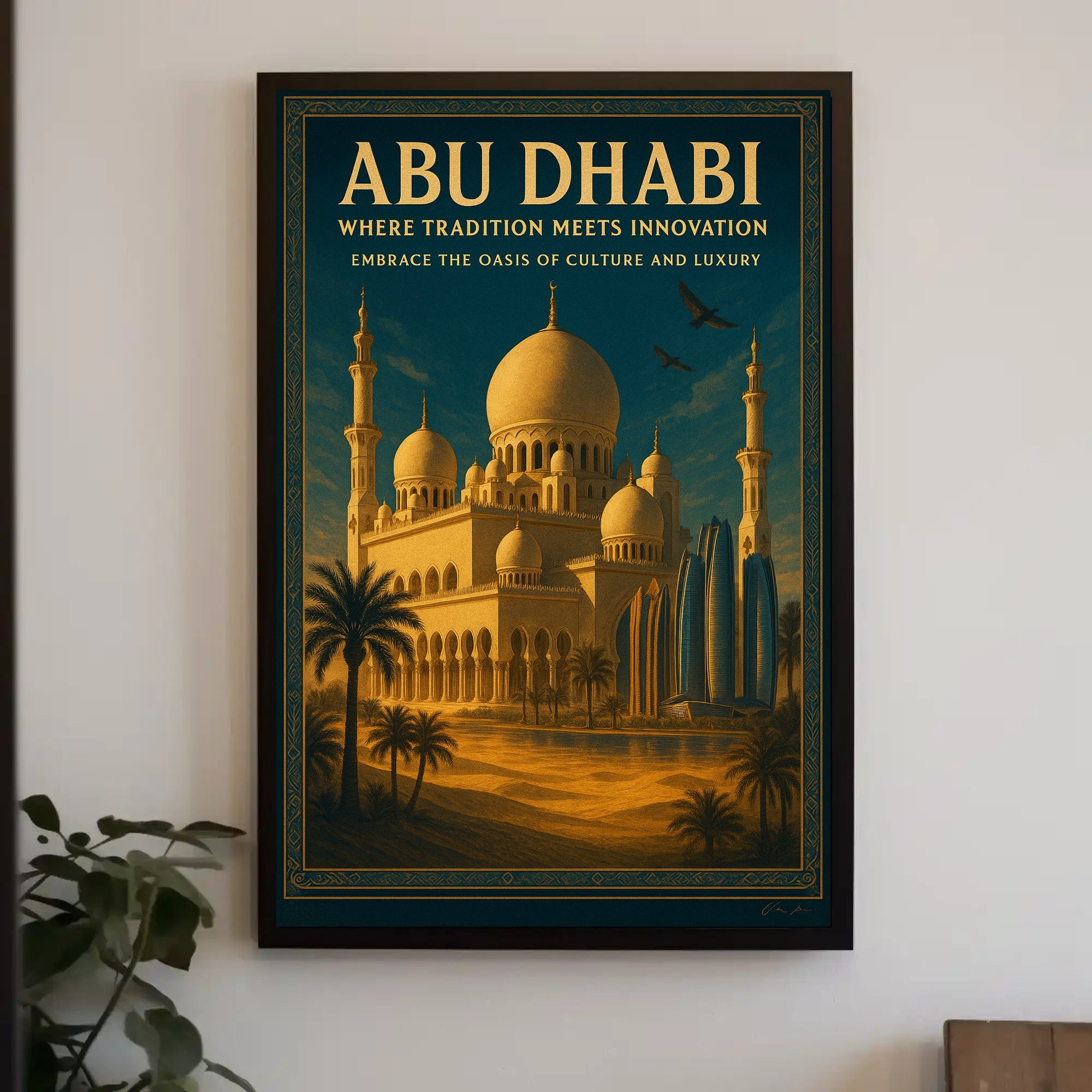 Abu Dhabi Fusion: Vintage Travel Poster
