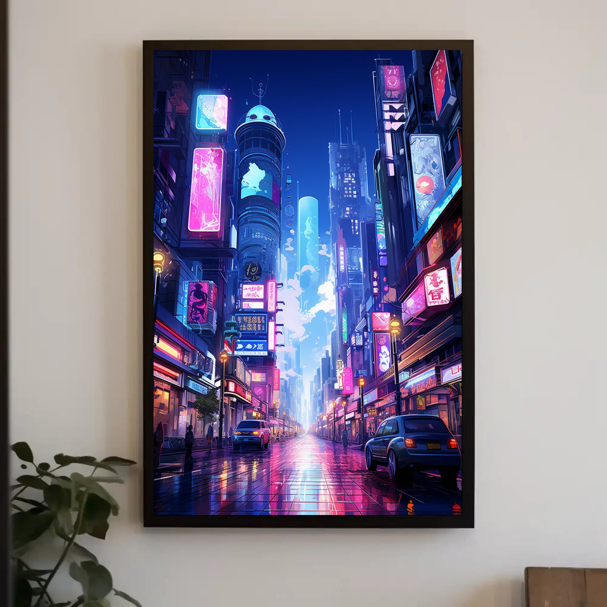 Neon Cityscape Poster