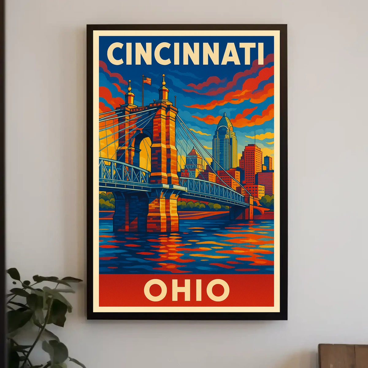 Cincinnati Skyline Art Poster