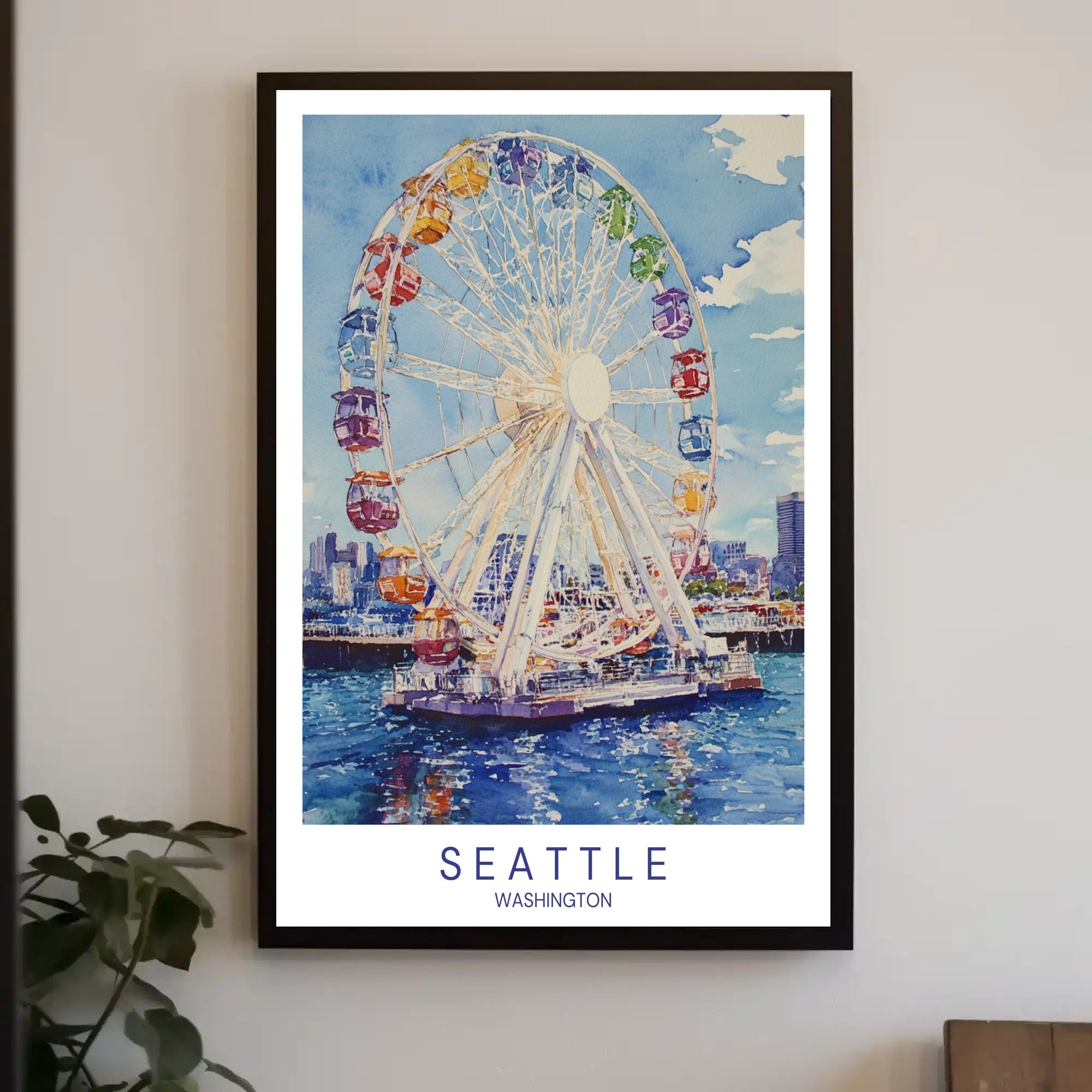 Seattle Ferris Wheel Poster PosterGoat