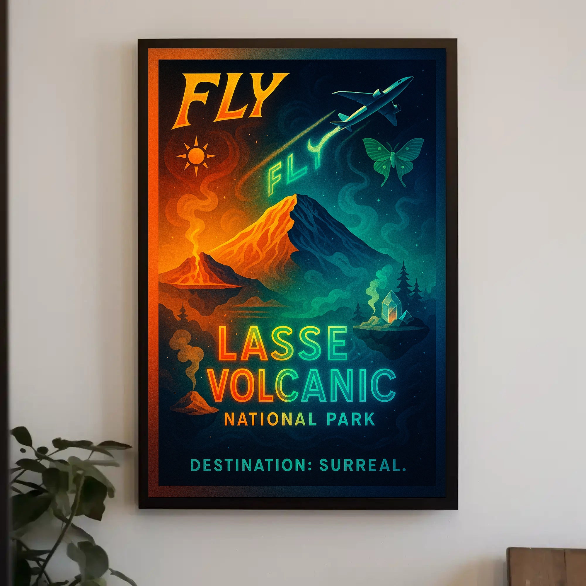 Fly to Lassen Volcanic National Park Poster