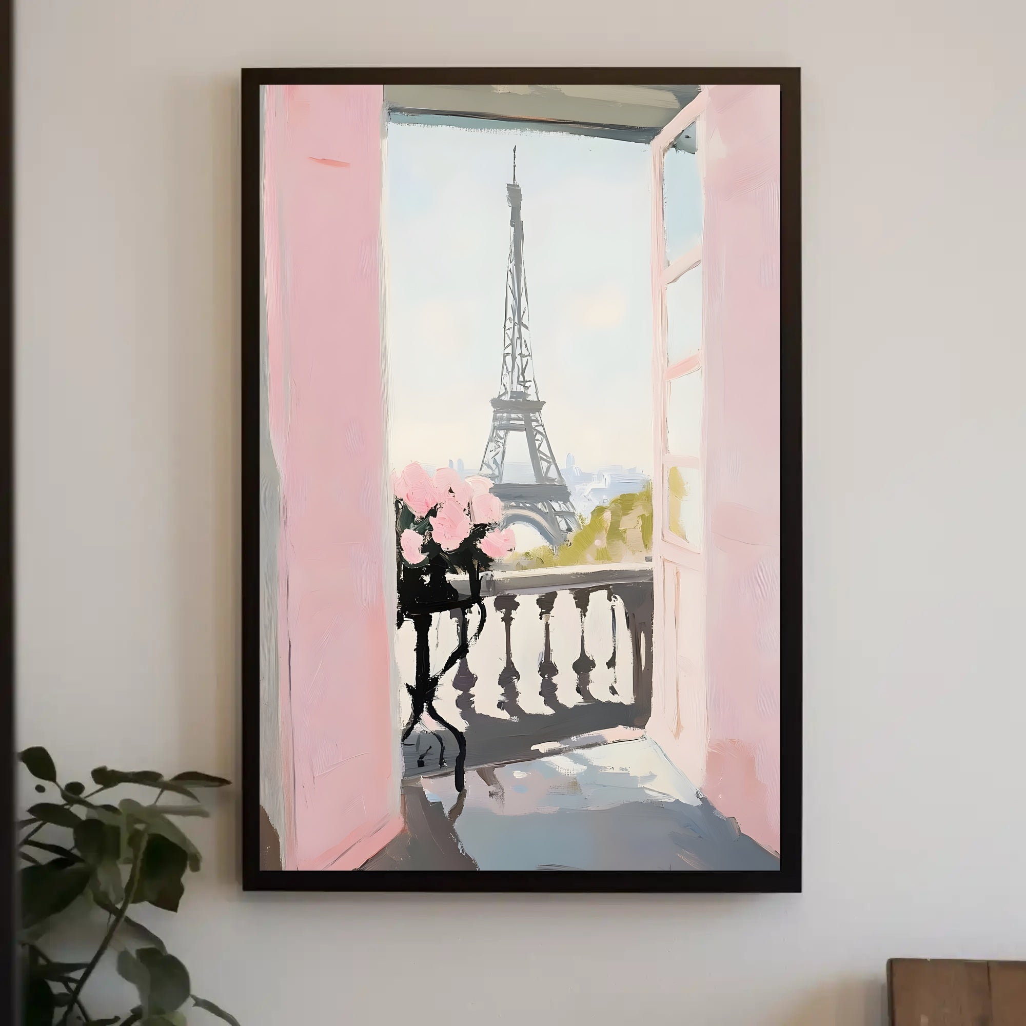 Paris Balcony View Poster Romantic Parisian Wall Art