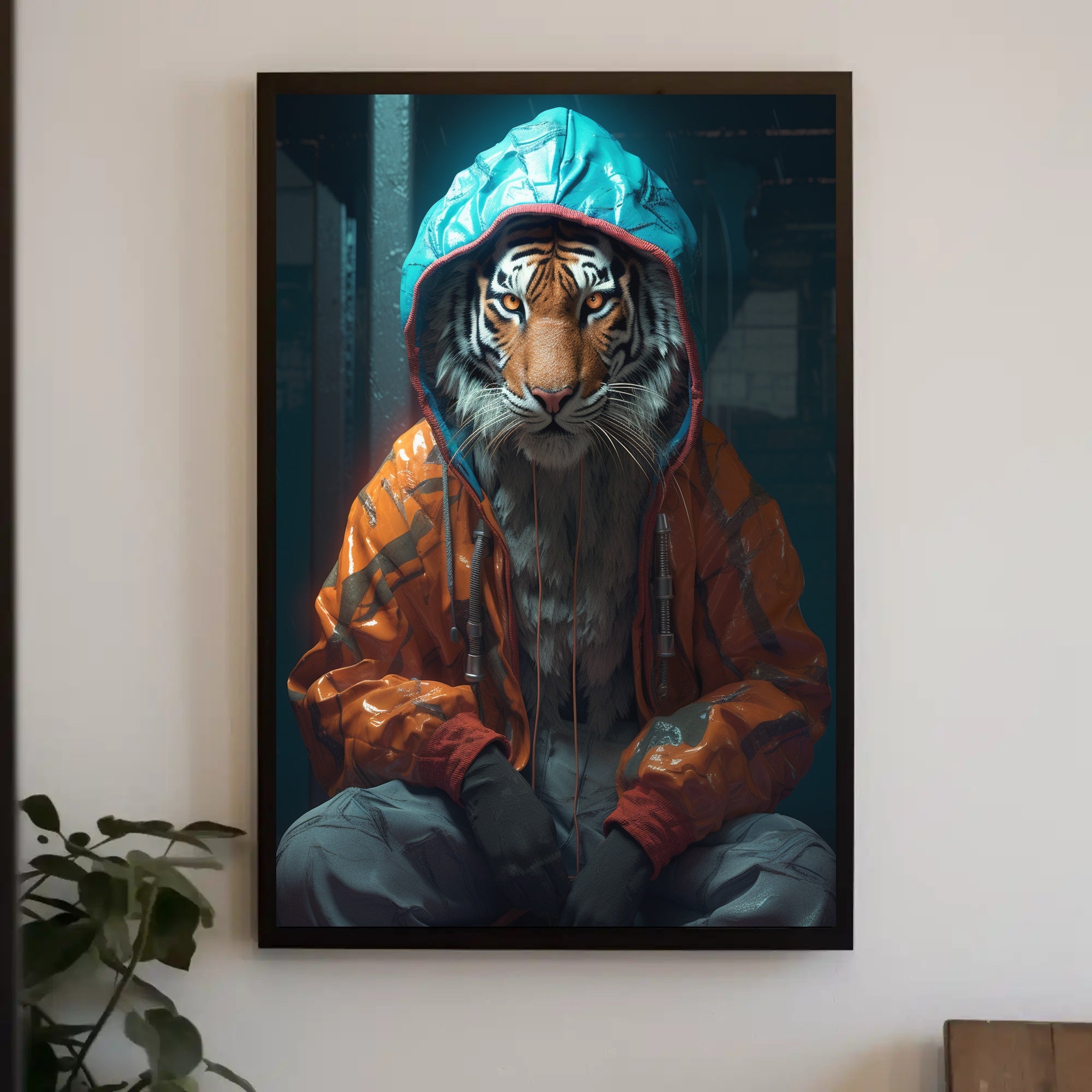 Tiger in Streetwear Urban Fashion Pop Culture Poster