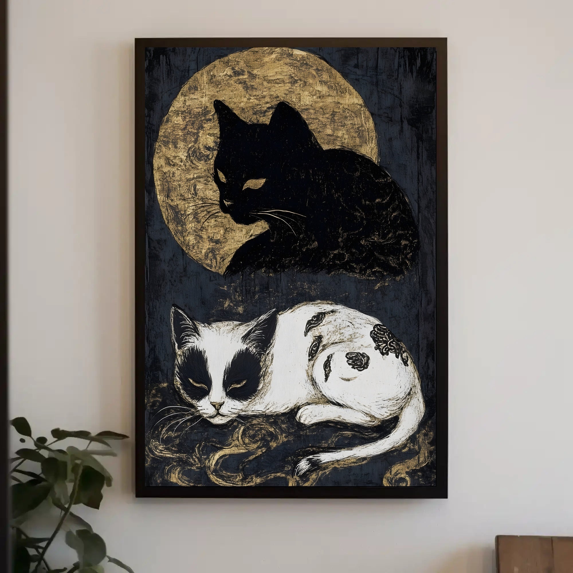 Mystical Cats Moonlight Fantasy or Mythology Poster PosterGoat