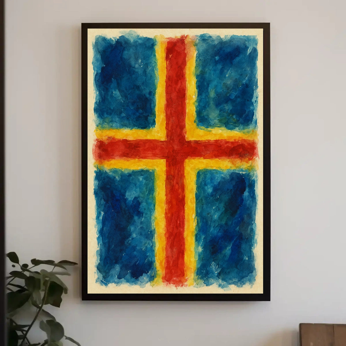 Nordic Cross Watercolor Poster