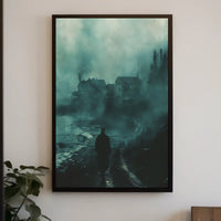 Moody Coastal Village Thriller Noir Movie Poster PosterGoat