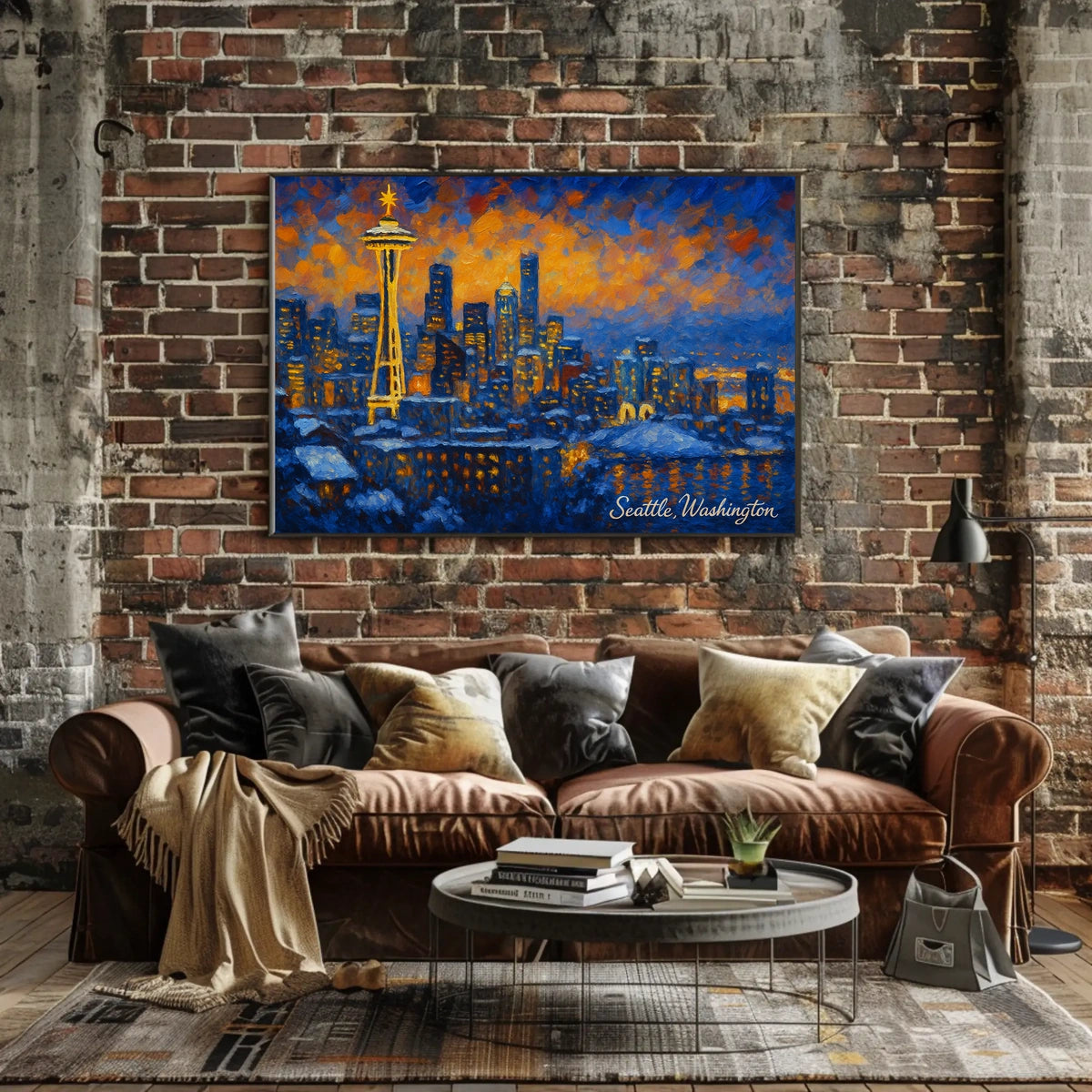 Seattle Skyline at Dusk Poster