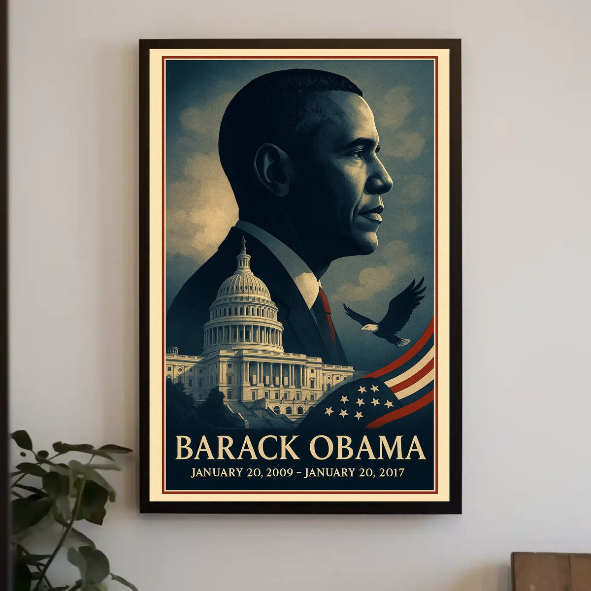 Prominent Figure with Capitol & Eagle Political Poster
