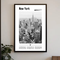 New York City Aerial Skyline Poster Modern Wall Art