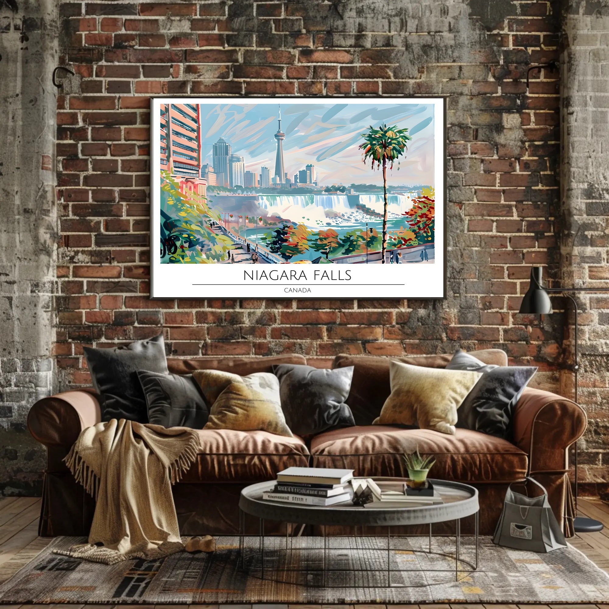 Vibrant View of Niagara Falls Poster PosterGoat