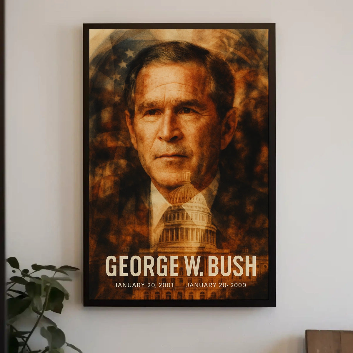 George W. Bush 43rd President of the United States Double Exposure Poster