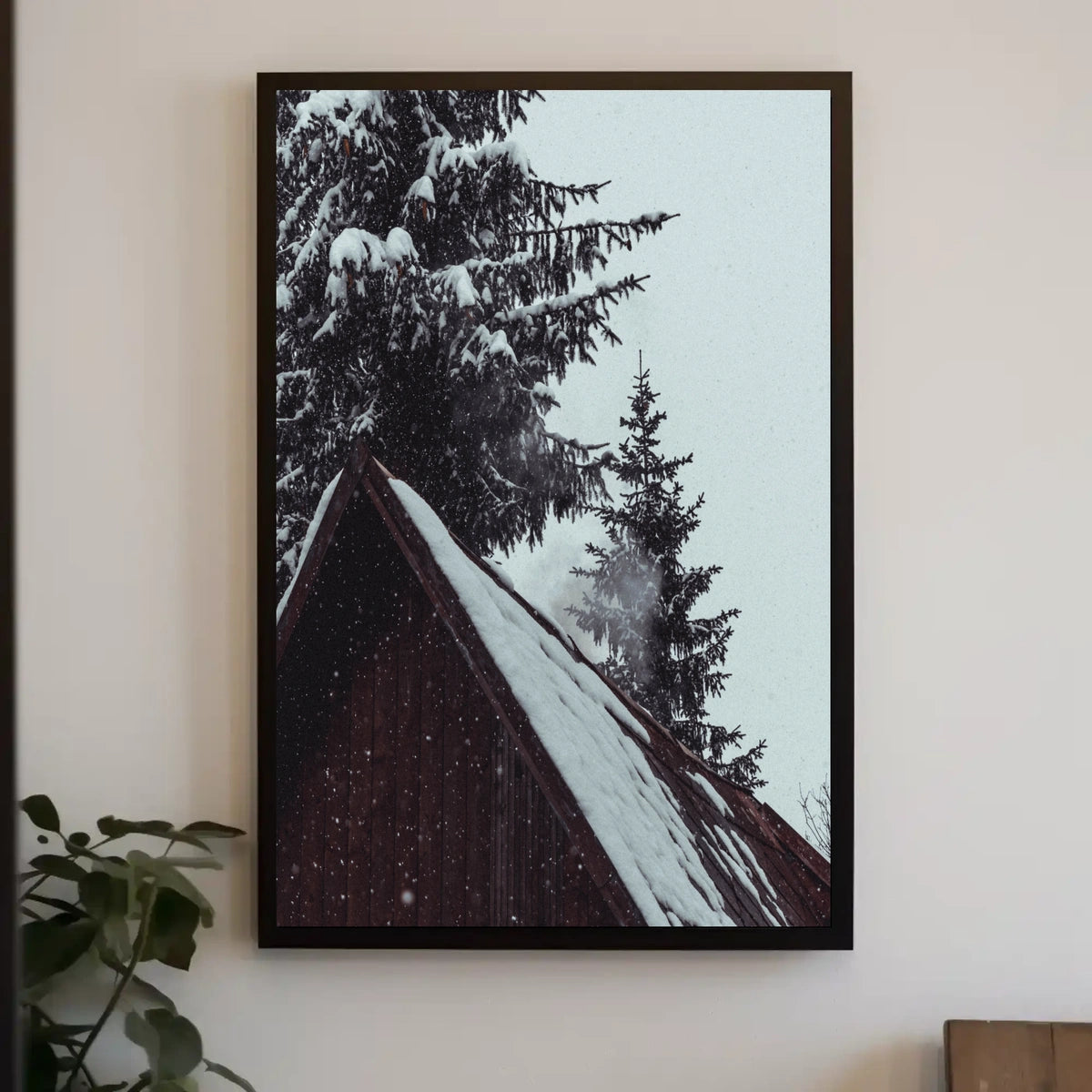 Serene Winter Cabin Scene National Park Poster