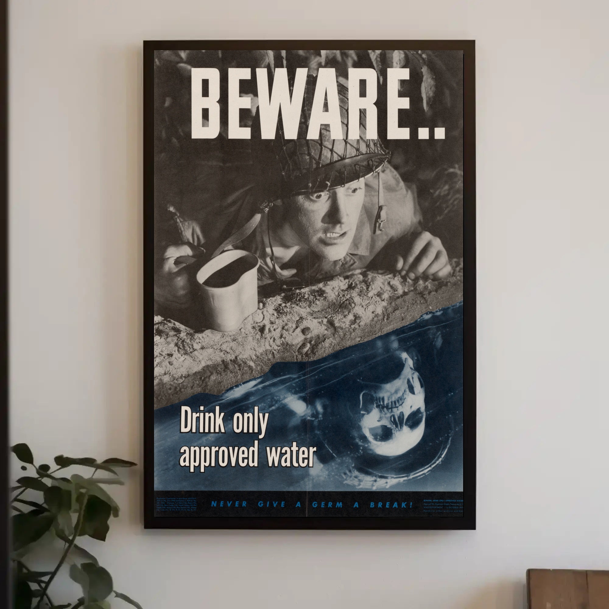 Beware Drink Only Approved Water WWII Poster PosterGoat