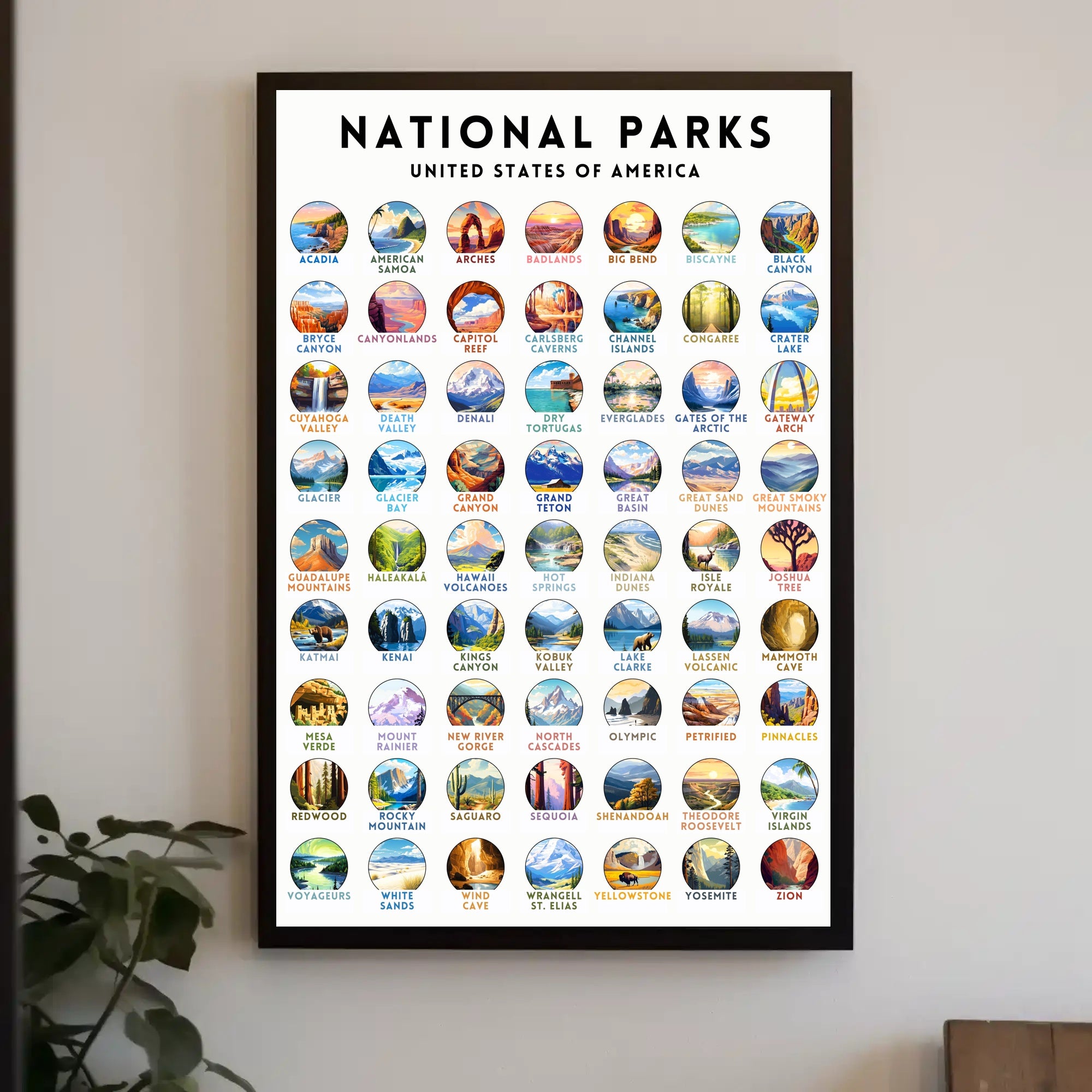 National Parks United States Poster Travel Print