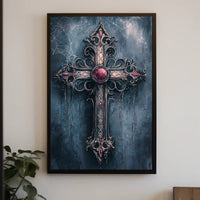 Gothic Cross With Jewels Poster