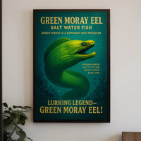 Green Moray Eel Vintage Poster Wall Art Print