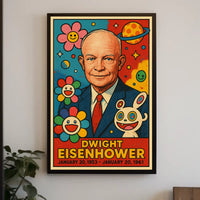 Eisenhower Pop Art Poster: Playful Presidential Tribute